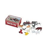 Farm In a Tin Novelty Set with Rooster, Cow, Horse, Sheep and More