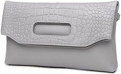 New Folded Envelope Bag, Clutch, Leather Banquet Dinner Bag Messenger Bag,Gray