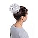 Scrunchy Updo Wavy Straight Hair Bun Clip Messy Donut Chignons Synthetic Hairpiece Hair Extension (silver gray-thicker)