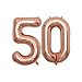 BALONAR 40 inch Jumbo 50th Rose Gold Foil Balloons for Birthday Party Supplies,Anniversary Events Decorations and Graduation Decorations