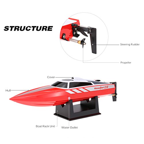 ALLCACA RC Boats 30KM/H High Speed 2.4Ghz Radio Controlled Boats Electric Racing RC Ship for Lakes,Pools and Outdoor Adventure