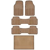 Odorless BPA FREE. Heavy Duty MotorTrend All Weather Beige Ridged Vinyl Truck SUV Van Floor Mats 5 pcs
