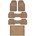 Odorless BPA FREE. Heavy Duty MotorTrend All Weather Beige Ridged Vinyl Truck SUV Van Floor Mats 5 pcs