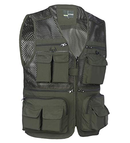 Yingqible, Herrenweste mit mehreren Taschen, Mehrzweckweste für Angeln, Jagd, Wandern – Bild 3