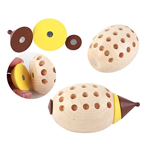 callm Puzzle Toy,Wooden Disassembly Assembly Building Block Hedgehog Toy Balancing Puzzle Fun Toy (Multicolor)