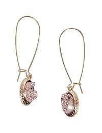 Humble Chic - Pendientes de gota de aro largo, diseño de hilo de imitación