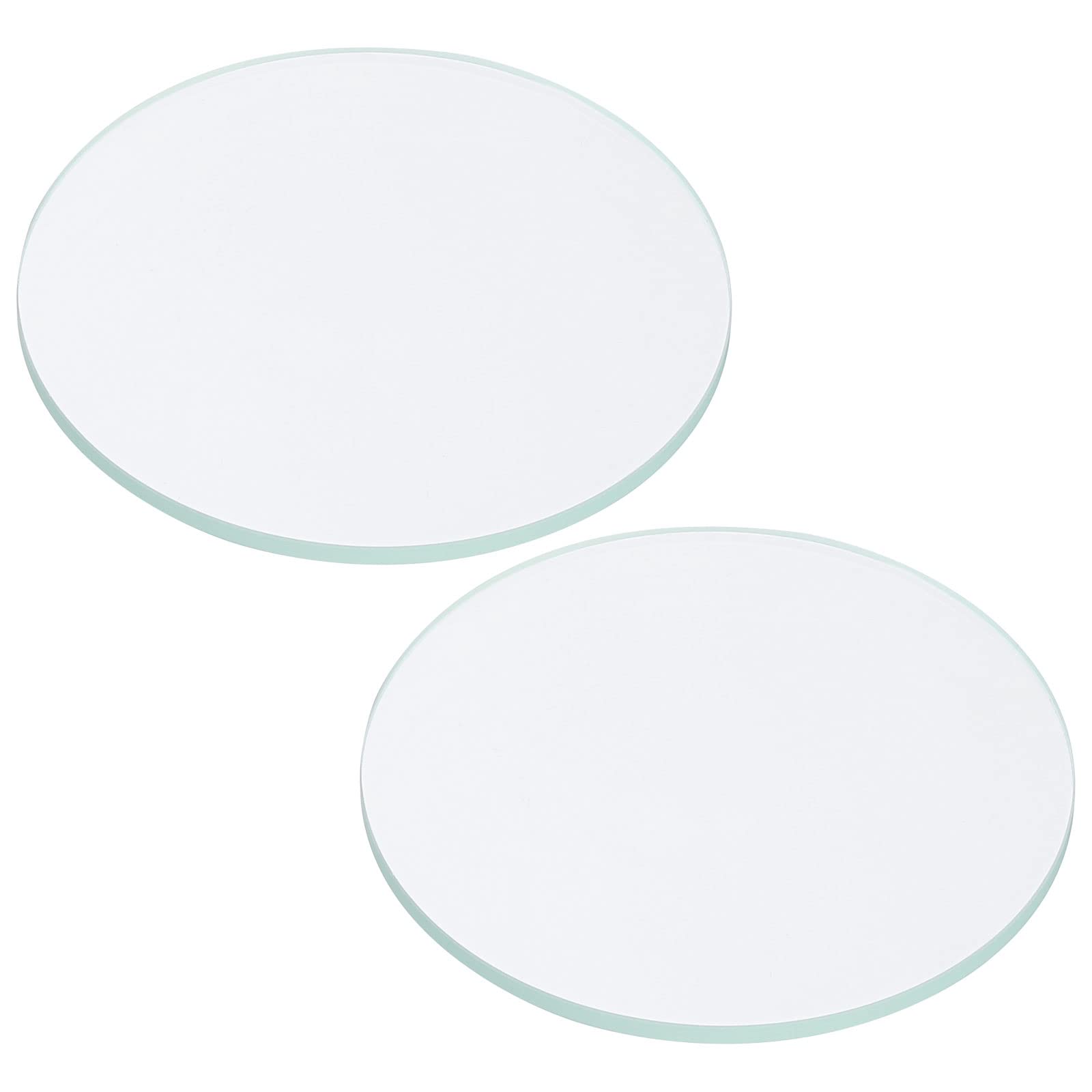 PATIKIL 2.17x0.08 Dia Flashlight Glass Lens, 2 Pcs Polished Edge Glass Lens for LED Light Source Lens Handheld Flashlight Replacement, Transparent