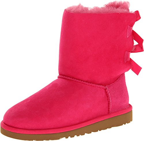 UGG Australia Bailey Bow Cerise Kids Boot (Pink,Size 6)