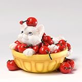 Enesco Charming Purrsonalities Life's a Bowl Full of Cherries Figurine, 3-Inch