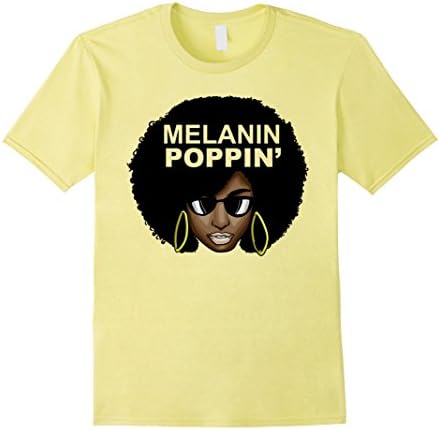 Mens Melanin Poppin African American Woman Pride T-Shirt 2XL Lemon