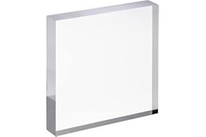 CiaoHER 1in Thickness 6in Square Acrylic Cube Display Block Clear Polished Pedestal Stand Riser Solid Base 6" x 6" x 1", 1 Pack