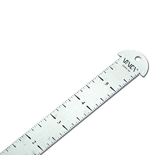 VINCA SSRH-06 Stainless Steel Hook Woodworking Drawing Ruler 6 inch Double Side Measuring Tool