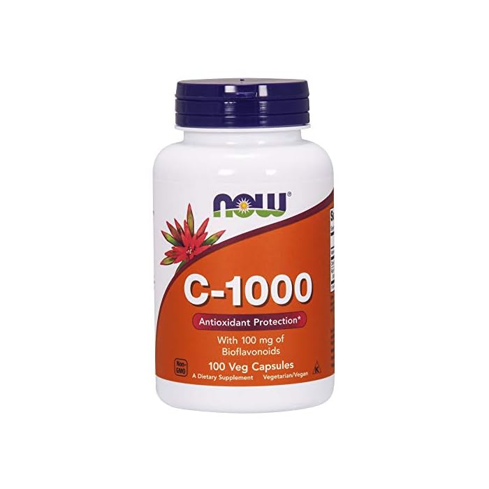 NOW Supplements, Vitamin C-1,000 with 100 mg of Bioflavonoids, Antioxidant Protection*, 100 Veg Capsules