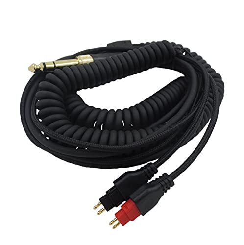 Yaowanguan Coiled Cable Compatible with Sennheiser HD650 HD600 HD660s HD580 HD58X,Replacement Audio Wire with 6.35mm Adapter,Extend to 5m/16.4fts
