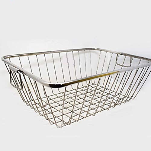 MoneyBond Heavy Stainless Steel Dish Drainer Basket for Kitchen Dish