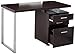 Coaster Home Furnishings Brennan Modern Contemporary Home Office 3-Drawer Writing Desk with Drawers Computer Desk Study Table File Cabinet Storage Silver Metal Frame Cappuccino Brown 800519
