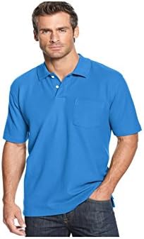 John Ashford Mens Pique Rugby Polo Shirt PacificBlue Big 2X - Big &amp; Tall