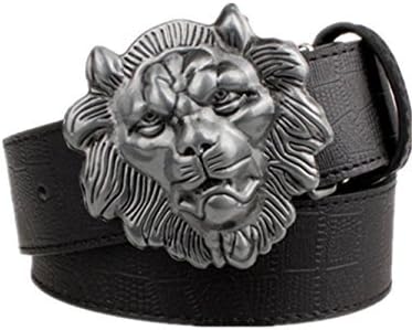 Mens Lion Head Buckle Belt Fashion Jeans Decorative Belt
