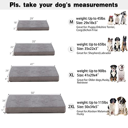 PETORREY Memory Foam Dog Beds for Large Dogs, Orthopedic Waterproof Dog