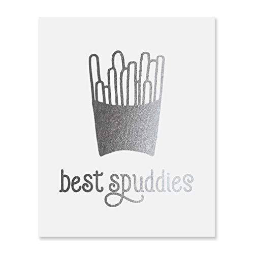 Amazon Com Fries Before Guys Friend Gift Silver Foil Art Print