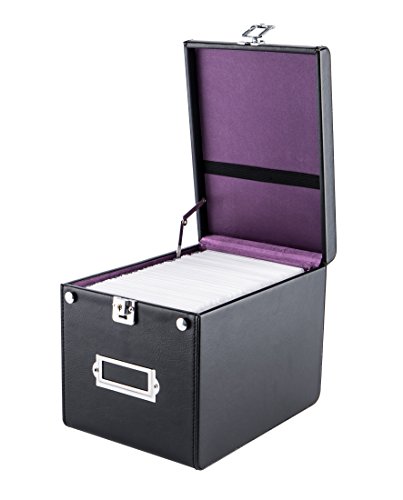 Jack Cube CD Case Storage Box Case Bag DVD Organizer Holder with Hanging Cases and Handle to Carry(Black, 9.45 x 6.8 x 7.1 inches) - :MK216A