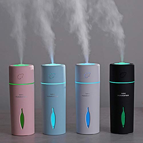 USB Humidifier 1.5W 150ml Car Air Purifier with Warm Night Light for Home Bedroom Baby Room Office, TLT Retail (Black)