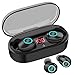 True Wireless Earbuds, 20H Playtime, Volume Control, Bluetooth Headphones 5.0 Mini Stereo Headset with Microphone, IPX5 Sweatproof, Hi-Fi Sound, in Ear Earphones with Portable Charging Case Black