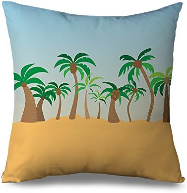 Canvas Accent Pillows Decorative 45x45cm Pillow Cases Modern Pillow Cover Pattern Couch Cushion Covers with Zip Small Palm Tree Throw Pillows for Bed