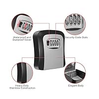 AOLIr Key Lock Box with 4Digit Combination Spare Key Storage Box Resettable Code for Realtors Contractors Kids Red