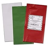 196 Christmas Tissue Paper Assortment; 86 Red, 55 Green & 55 White; 20