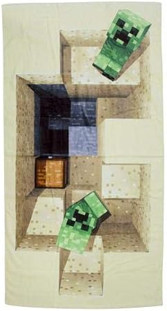 Minecraft Serviette De Plage 100 Velours Coton Produit Officiel