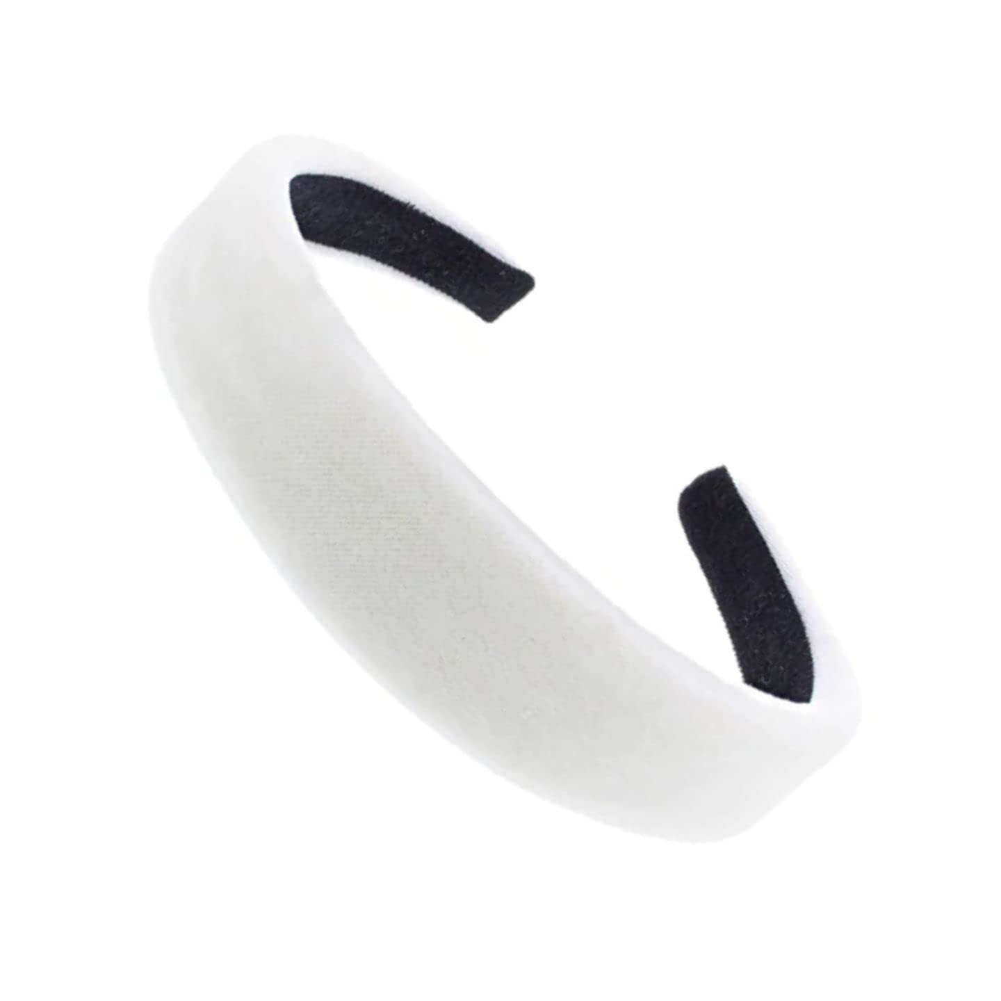 Topkids Accessories Velvet Padded Alice Headband Hairband Hair Band Head Band Women Girls 90s 80s 70s 60s Wedding Hen Party Bridal Festival Adult Wonderland Thick Wide (2.5cm White)