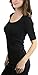 ToBeInStyle Women's Elbow Length Sleeve Scoop Neck Tee - Black - Small