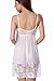 SEXYHUT Women Lingerie Nightwear Lace Babydoll V Neck Sleepwear Strap Chemise (White)