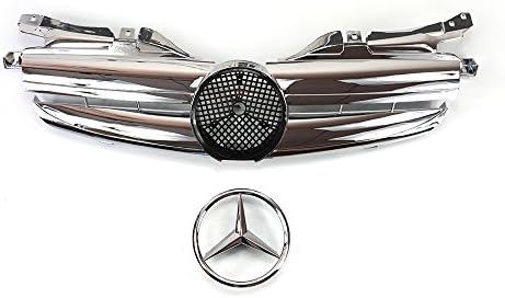 Mercedes Benz R170 SLK200 SLK230 SLK320 Grill Grille Silver, AMG 2 Fin, Compatable with Mercedez Benz 1997-04