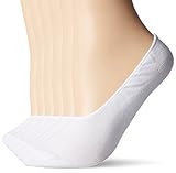 PEDS Women's No Show Liners 6 Pairs, White, Shoe Size: 8-12