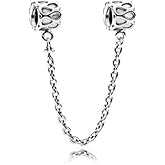 MiniJewelry Infinity Raindrop Safety Link Chain Charm fits Pandora Moments Bracelets Women Sterling Silver