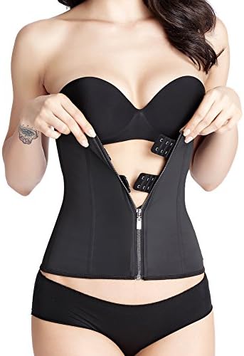 Women's Latex Rubber Waist Trainer with 7 Steel Boned and Zipper (2XL)