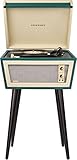 Crosley CR6231A-GR1 Sterling Portable Turntable with Aux-in, Green & Cream