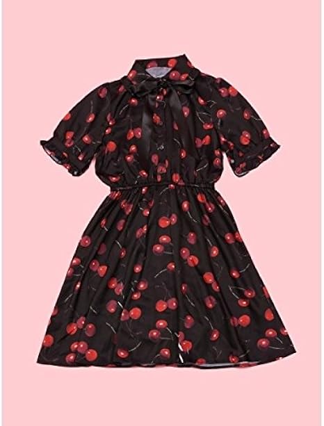 Amazon ウィゴー レディース Wego Wc チェリー柄フリルワンピース ホワイト F Tシャツ カットソー 通販