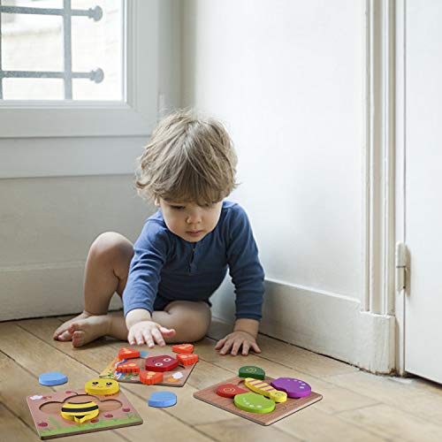 image for Yostyle Wooden Jigsaw Puzzles, [6 Pack] Animal Puzzles for Toddlers Ki