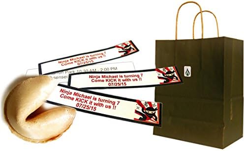 Greenfire Custom Themed Fortune Cookies, Gourmet Vanilla, Bulk Quantity of 60 (Birthday)