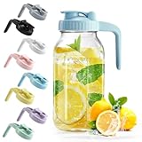 Glass Pitcher with Lid V-shaped, 2 Quart Juice