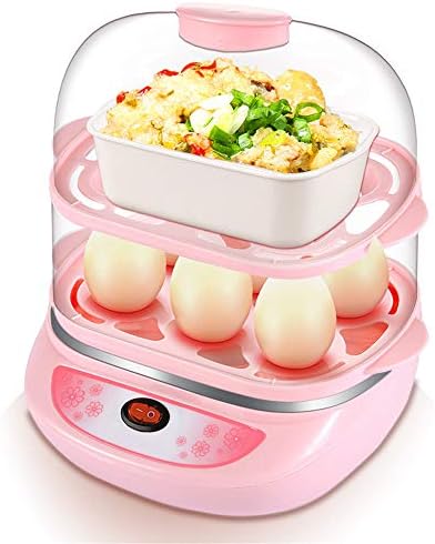 Double Layer Egg Cooker Electric Auto shut off Rapid Boiled Eggs Cooker with 12 Egg Capacity Breakfas Machine Pink