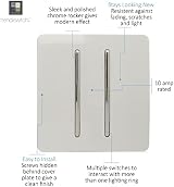 Trendi 2 Gang 2 Way 240V Glass Gloss White Rocker Light Switch ART-SS4WH view 2