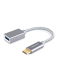 Adaptador de USB C a USB 3.0 A hembra, 1 2 pie de largo, color gris, Gris espacial