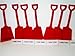 24 Small Toy Plastic Shovels Red, Made in America, 7 Inches Tall, 24 I Dig You Stickers