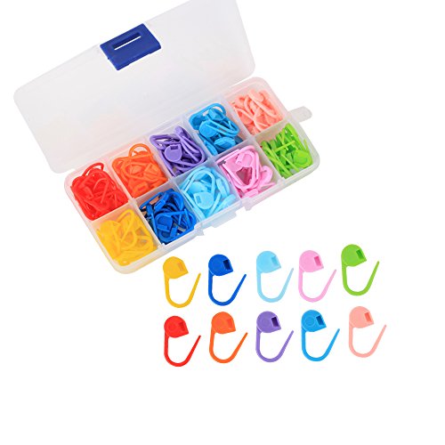 UOOU 240 Pcs Locking Stitch Knitting Crochet Needle Clip Counter Markers Stitch 10 Colors