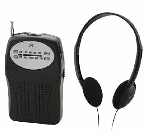 GPX R116B AM FM Portable Radio Black with Speaker and Headphones LOT of Two by GPX