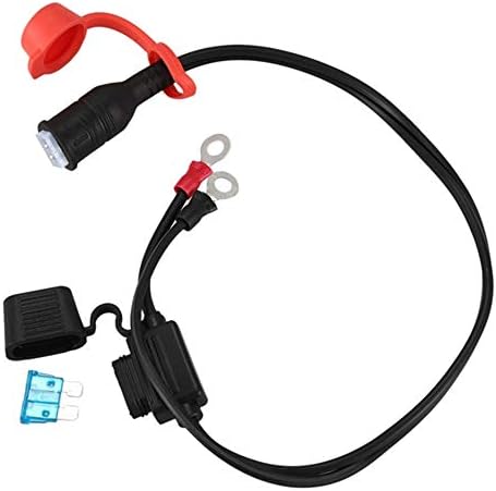 Luixxuer Disconnect Extension Cable Adapter with Black Fused 2-Pin for Motorcycle Car
